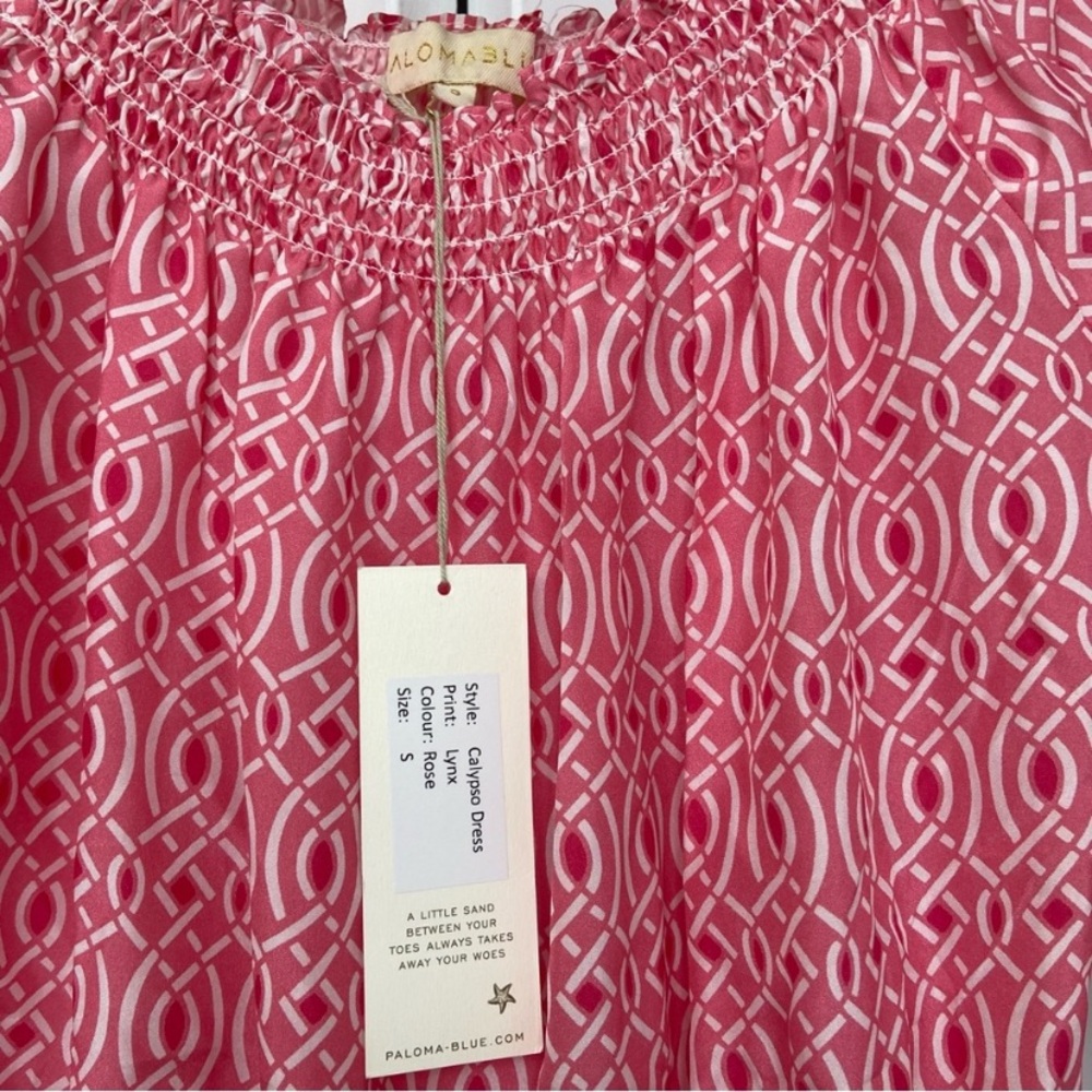 Paloma Blue - Calypso Dress - Pink Rose - Lynx Pattern - Size Small - NWT - Picture 11 of 16